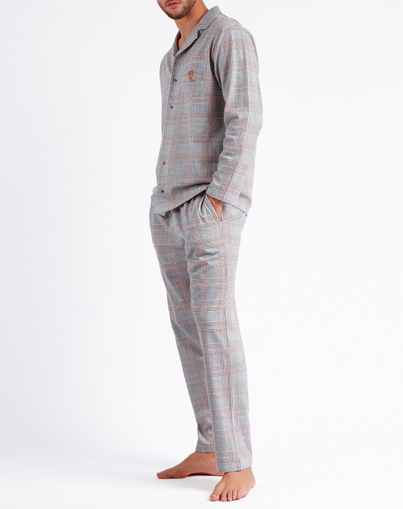 Admas Pyjama Chemise & Pantalon Elio gris