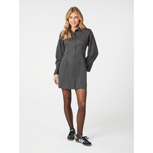 Neo Noir Cajsa Solid Skjortekjole, Dark Grey, 40