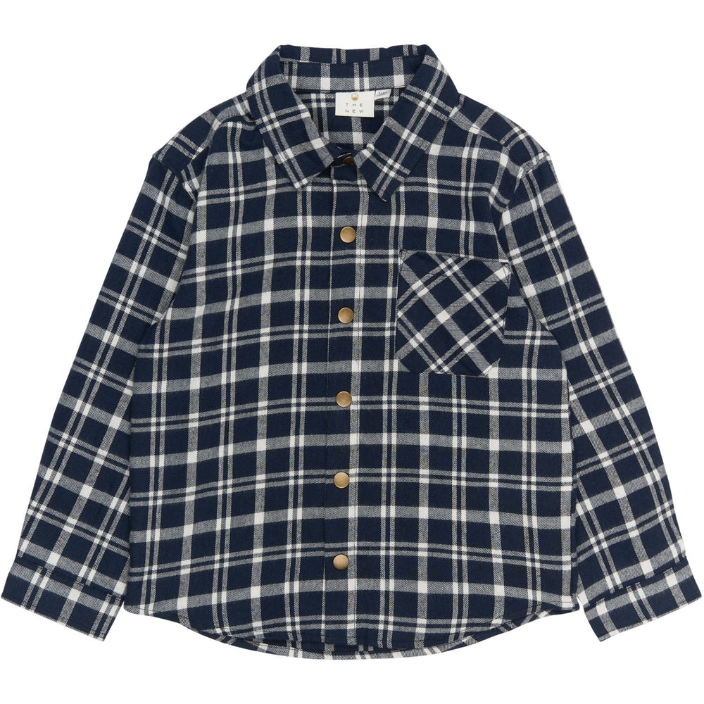 Køb The New Navy Blazer Check Ronan Oversize L_S Flannel Skjorte