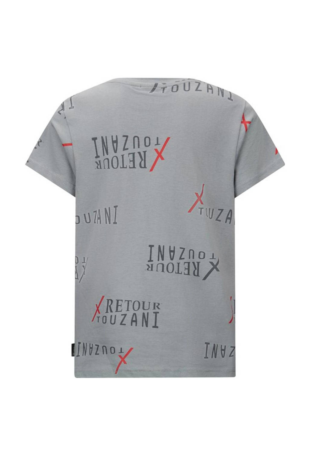 Retour Jeans T-shirt Soccer met all over print grijs