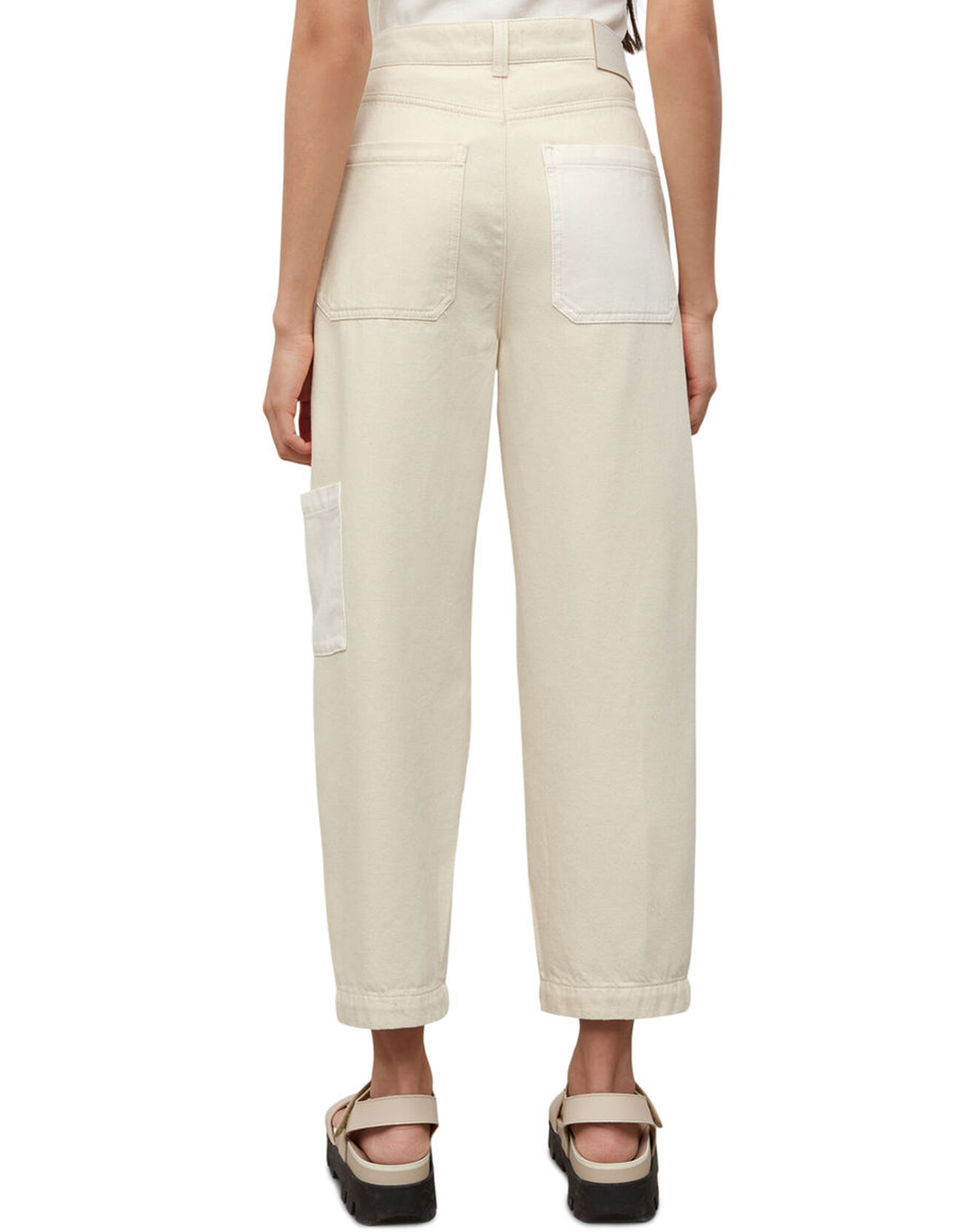 Marc O'Polo Jean Taille haute Oversize Patch blanc