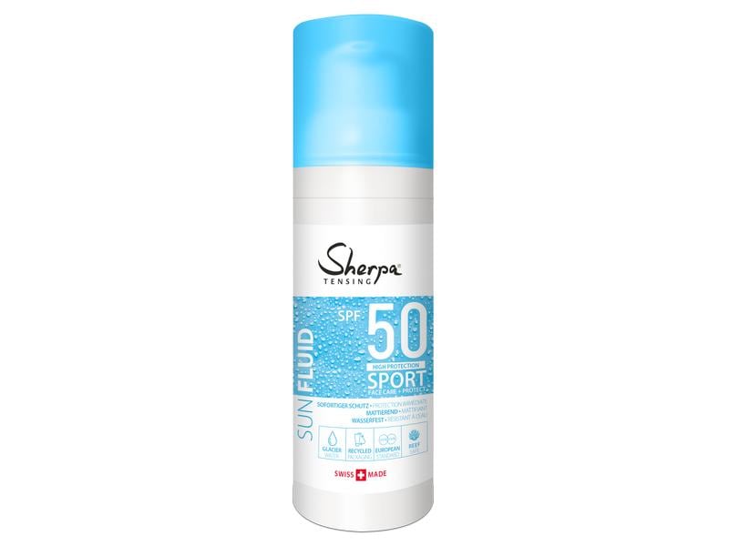 Sherpa Tensing Sonnenfluid SPF 50 Sport 50 ml Sonnenschutz Body und Face für den Sport