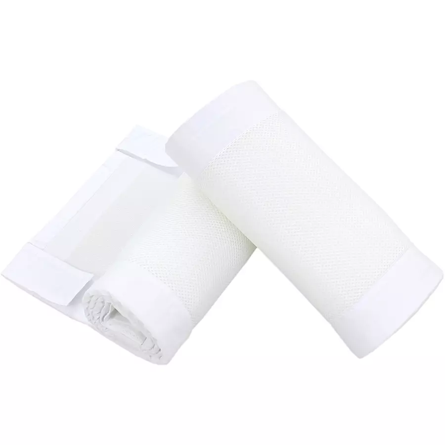 TupTam Nestchen für Babybett Gitterstäbe 3D Mesh 2er Pack weiß