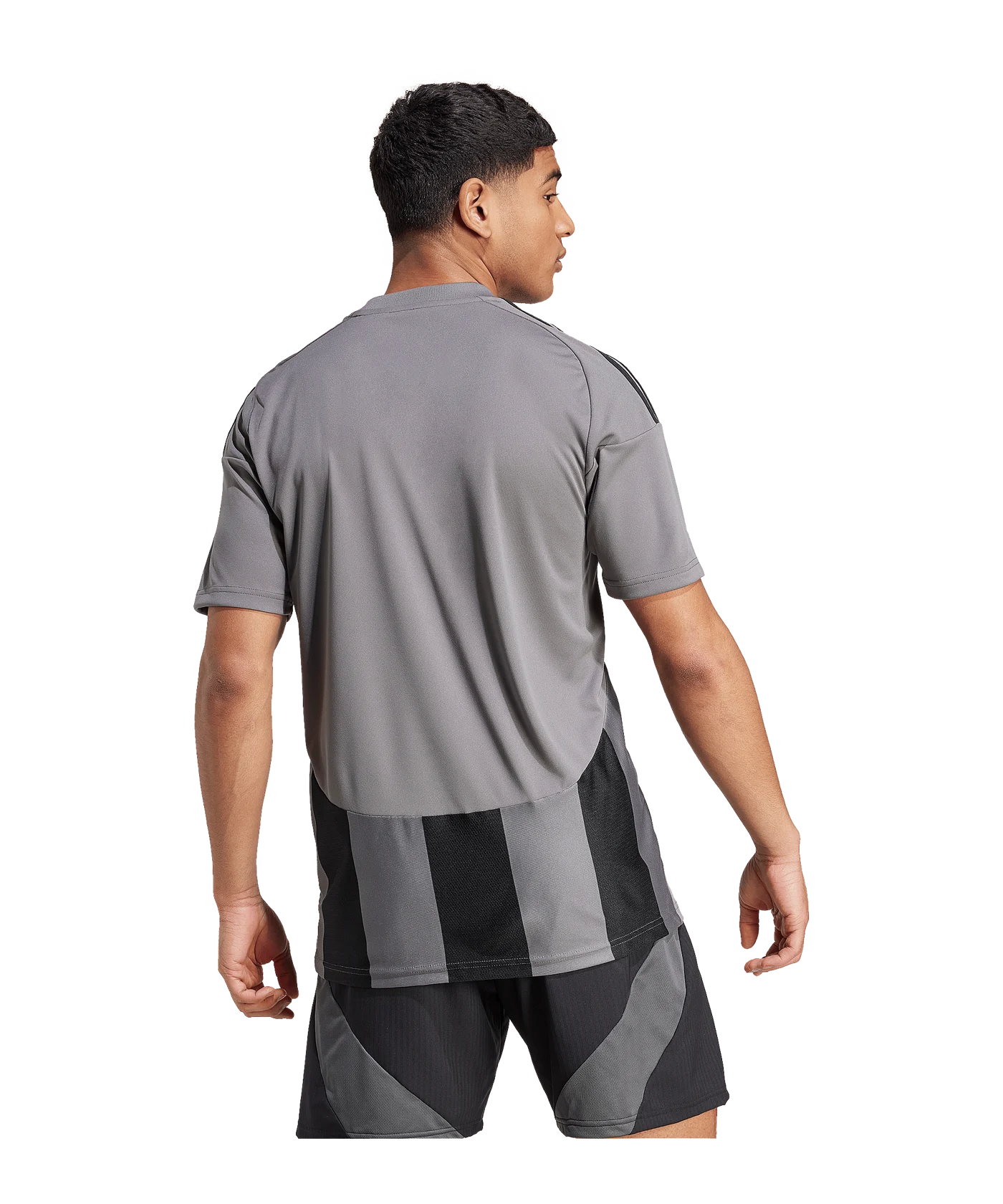 adidas Striped 24 Trikot Grau Schwarz