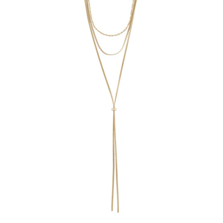 Snö Of Sweden Serena Layer Necklace Plain Gold