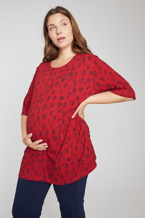 Bellieva-T-Shirt, Herz, Stickerei, Rundhals, Biobaumwolle, GOTS