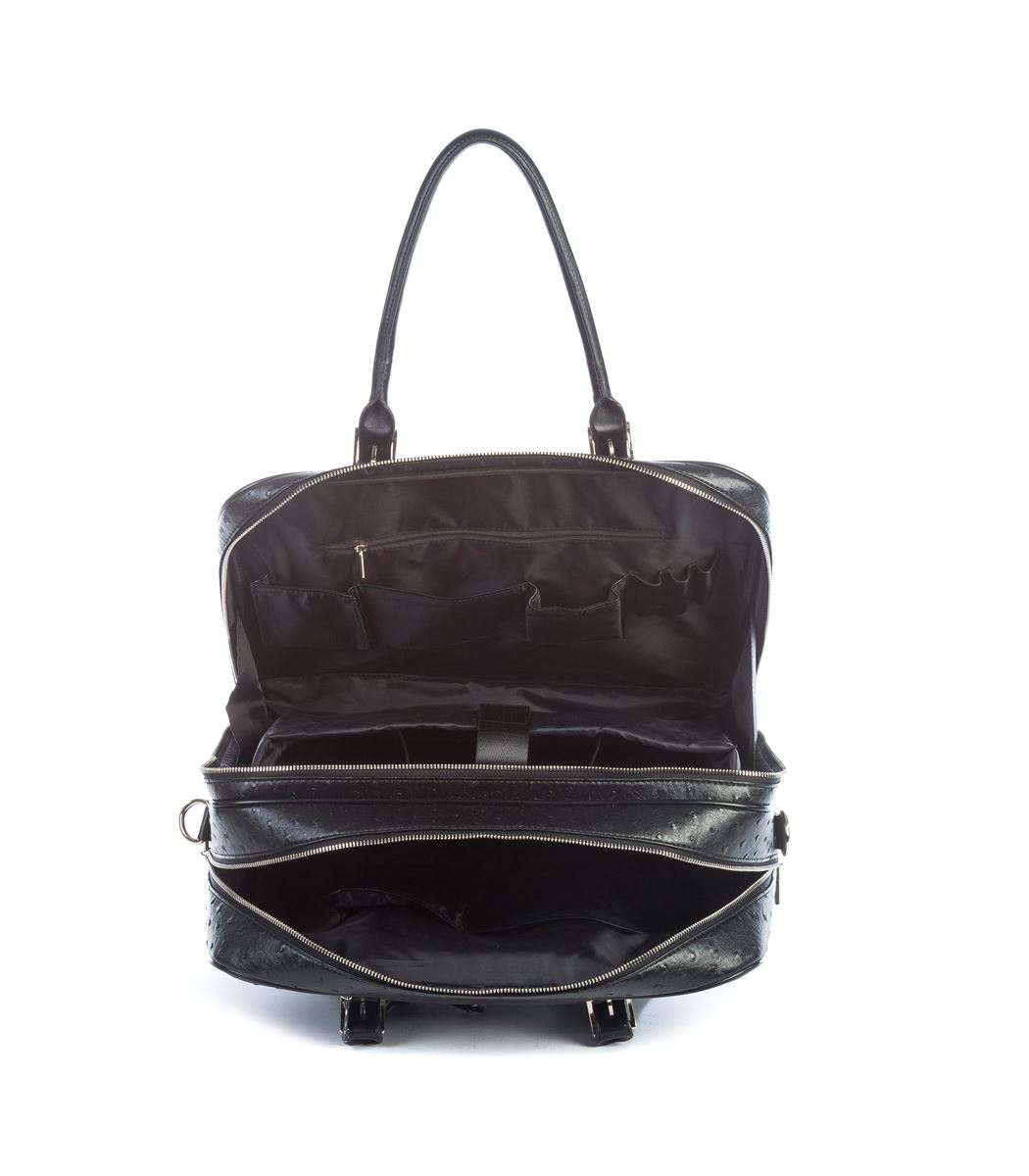 Olivia Lauren Nero Trolley Tas Struisvogel Zwart