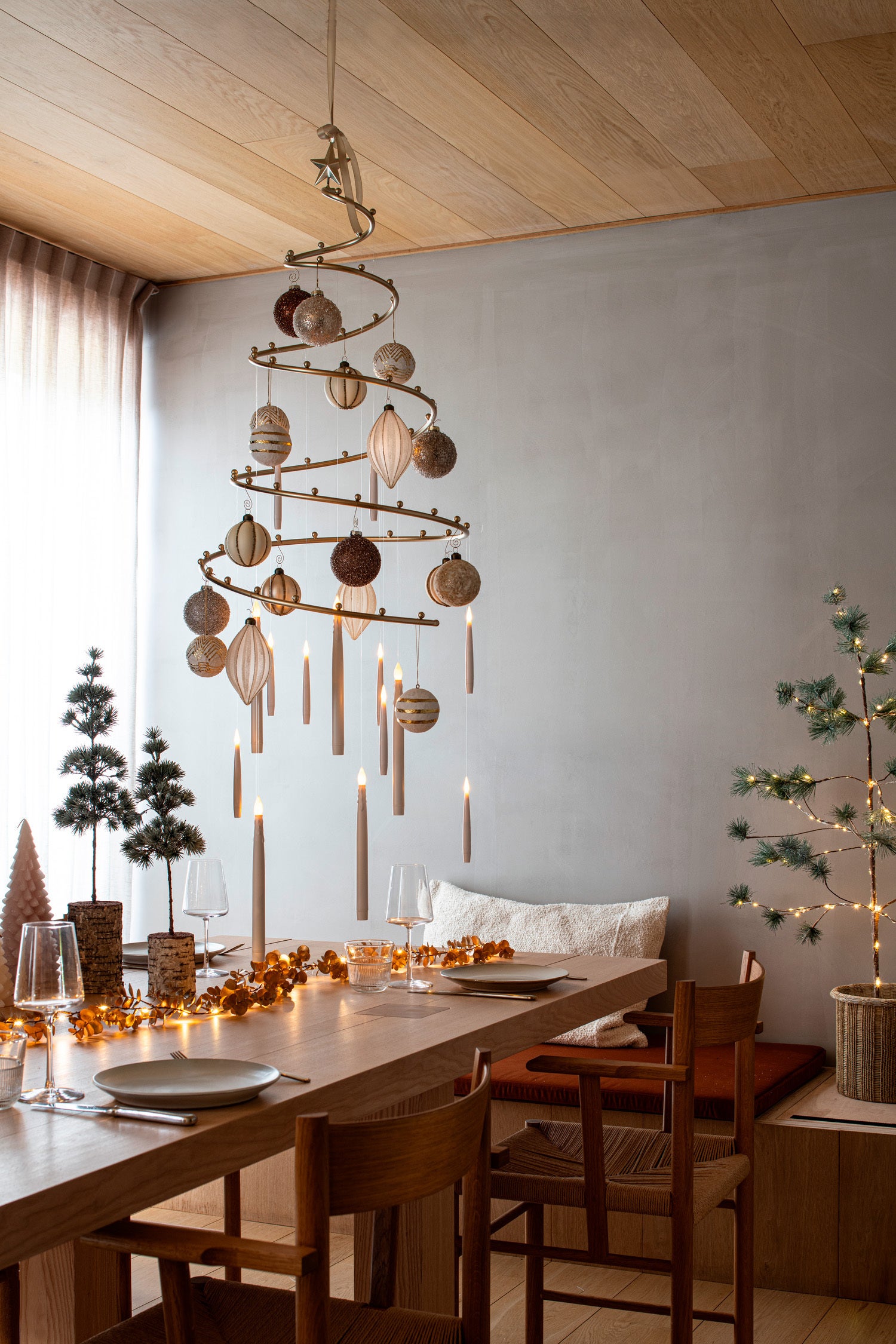 Anna's Collection LED dinerkaars zwevend wit D 2 H 28,5 cm 5 stuks