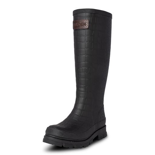 Woden Le Croco Waterproof Støvler, Black, 40