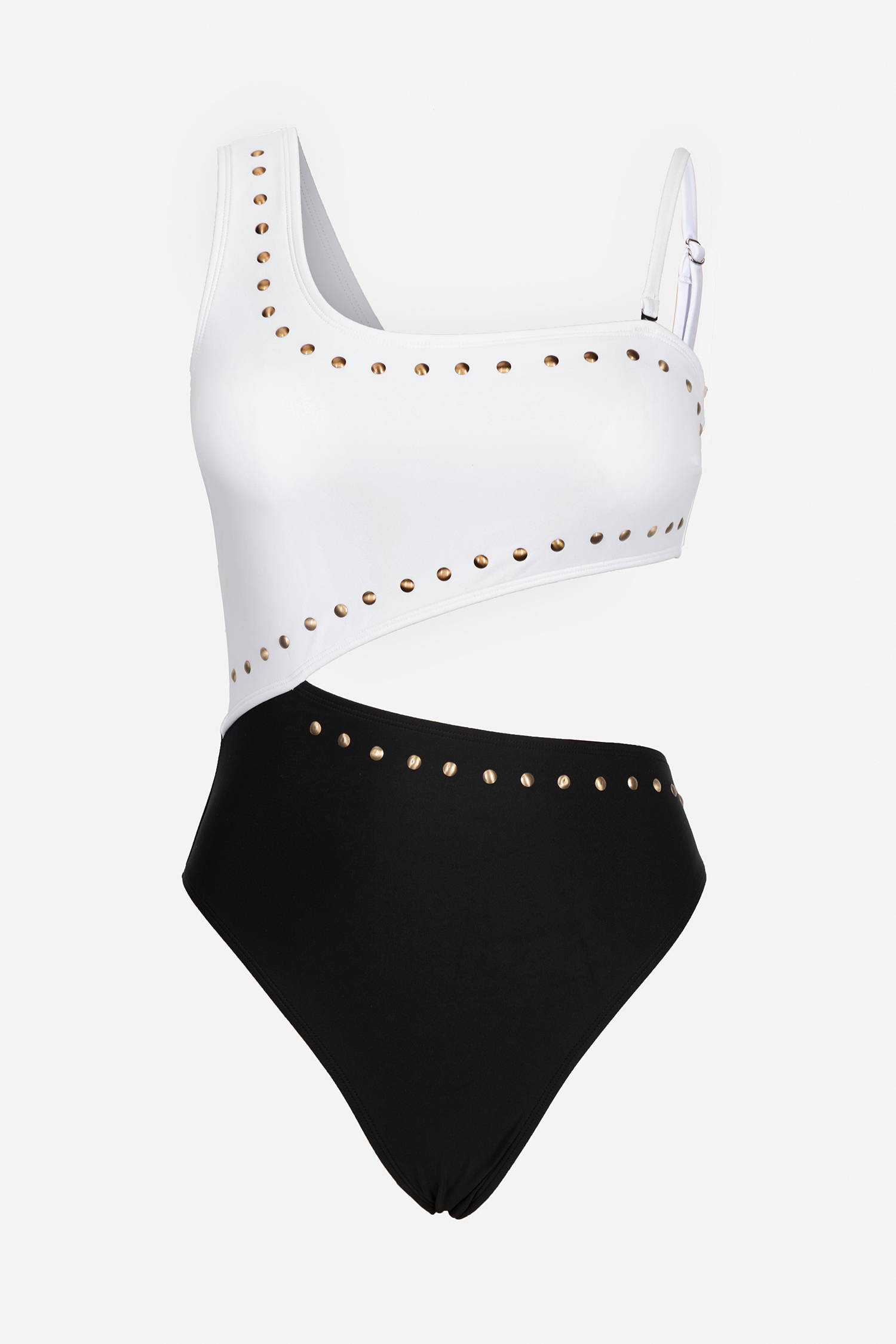 Maillot de bain une pièce découpé asymétriques à clous