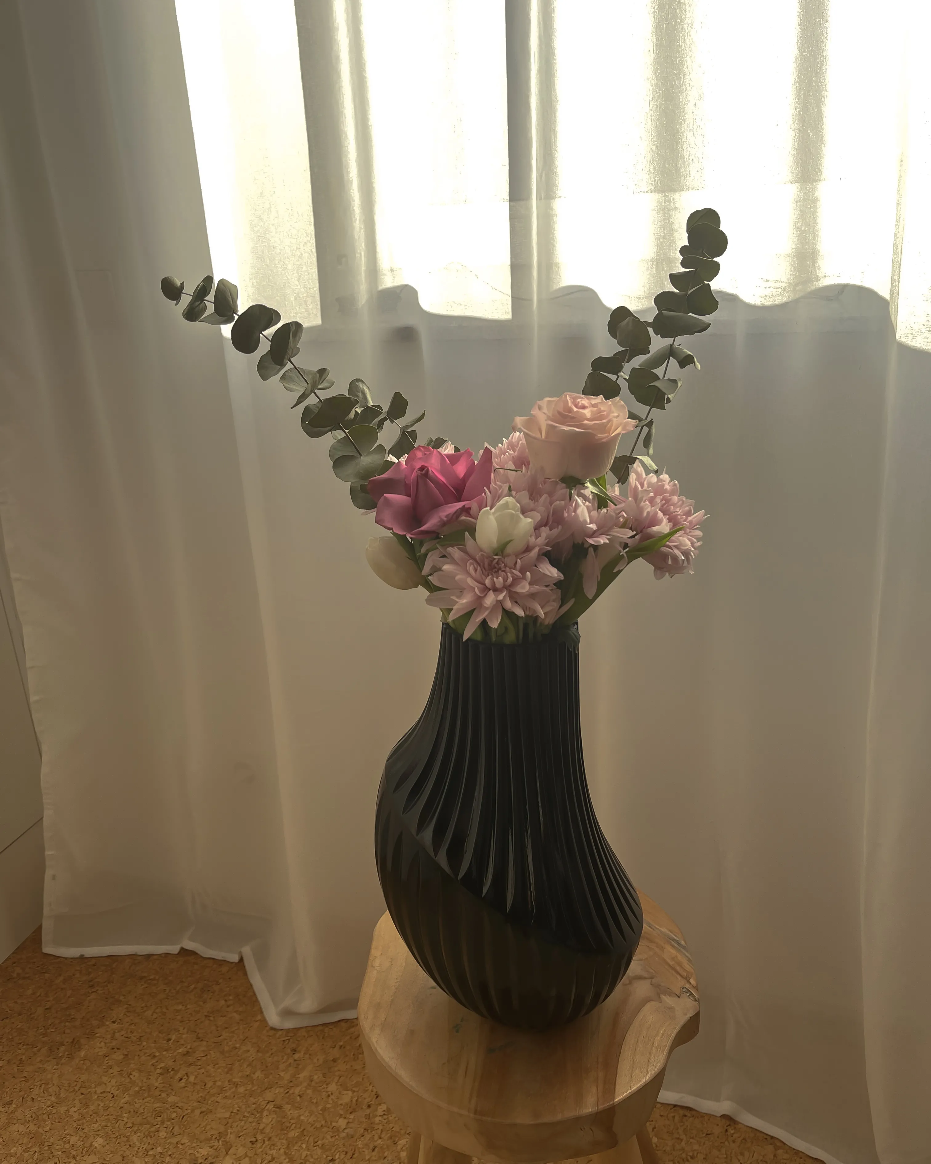 Bloemenvaas MYRSINA Glas 36 cm Grijs