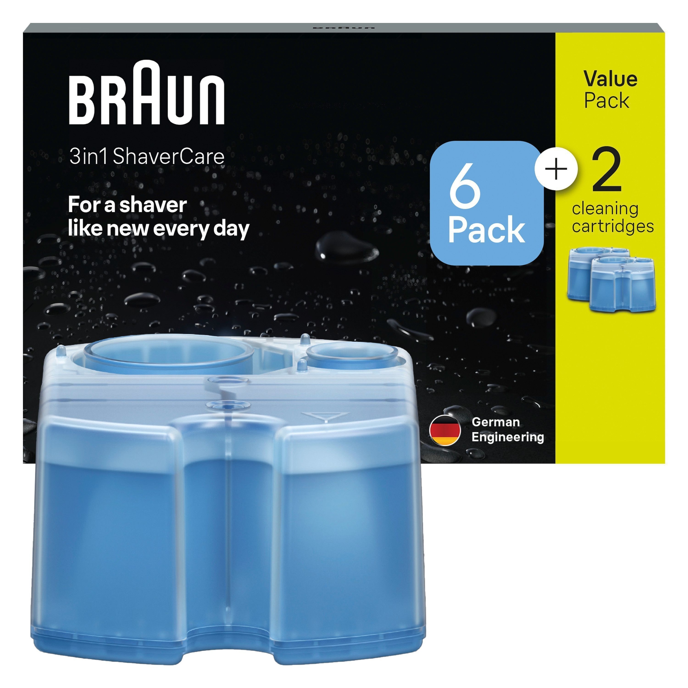 Braun Elektrorasierer Reinigungslösung »3-in-1 ShaverCare Reinigungskartuschen« reinigt 10x besser als Wasser, mit Zitrusduft