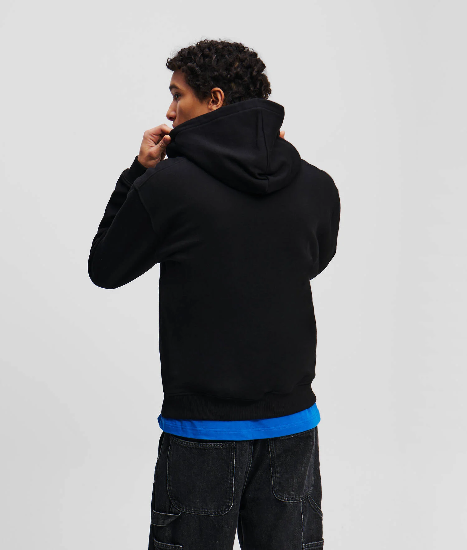 SWEAT À CAPUCHE ZIPPÉ AVEC LOGO ENCADRÉ - Noir