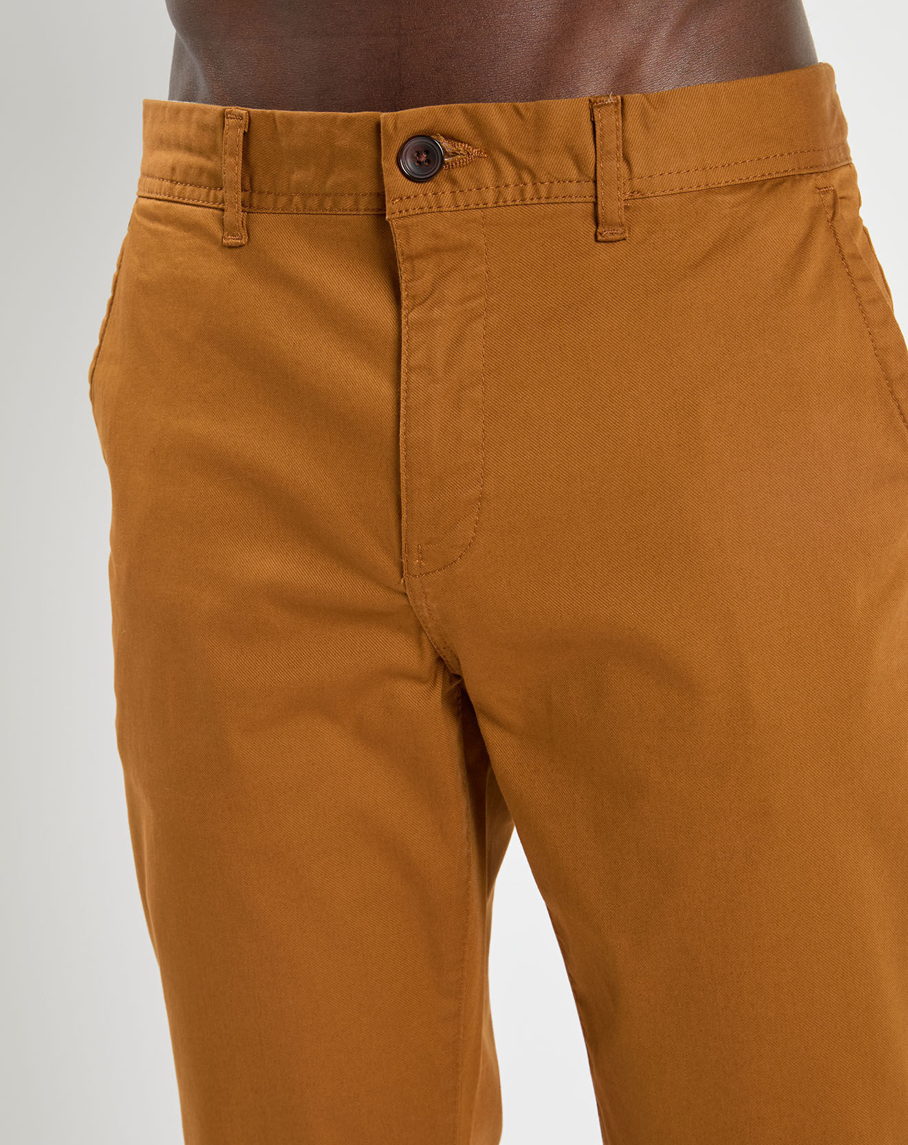 Scotch & Soda Pantalon Chino Super Slim Fit en Coton Bio mélangé Stretch camel
