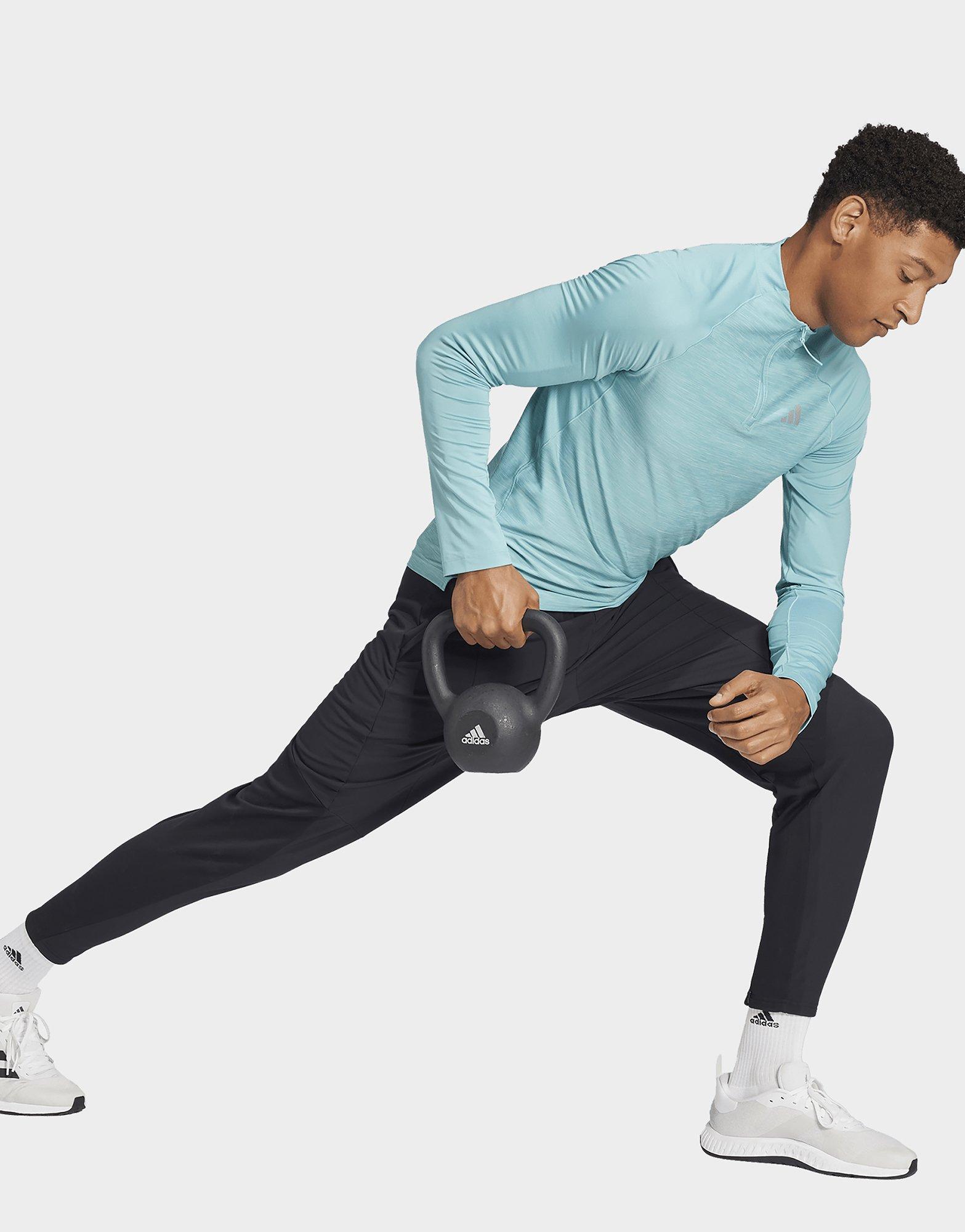 adidas T-shirt de training manches longues zip 1/4 3 bandes Gym +
