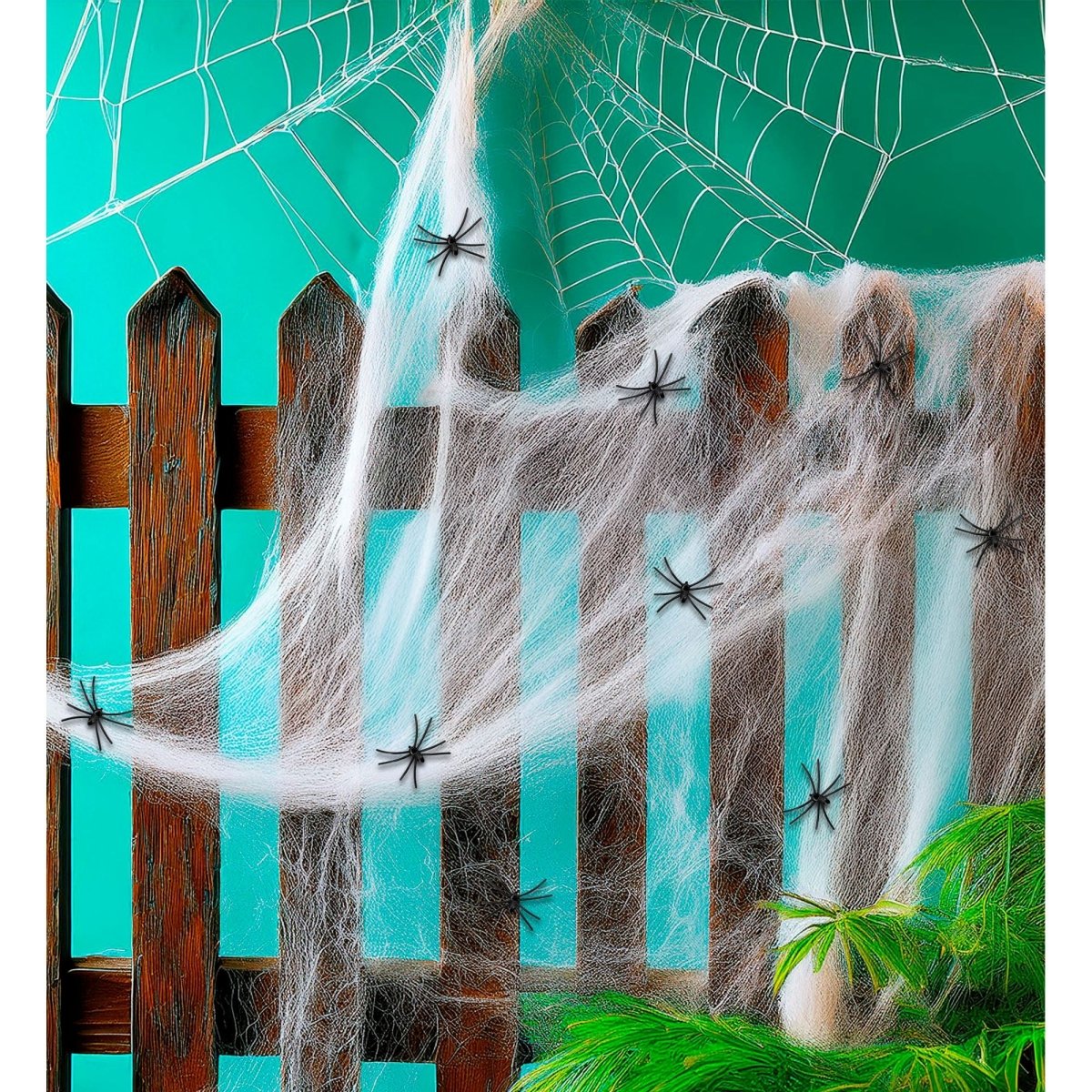 Halloween Spinnenweb Met Spinnen 10 delig