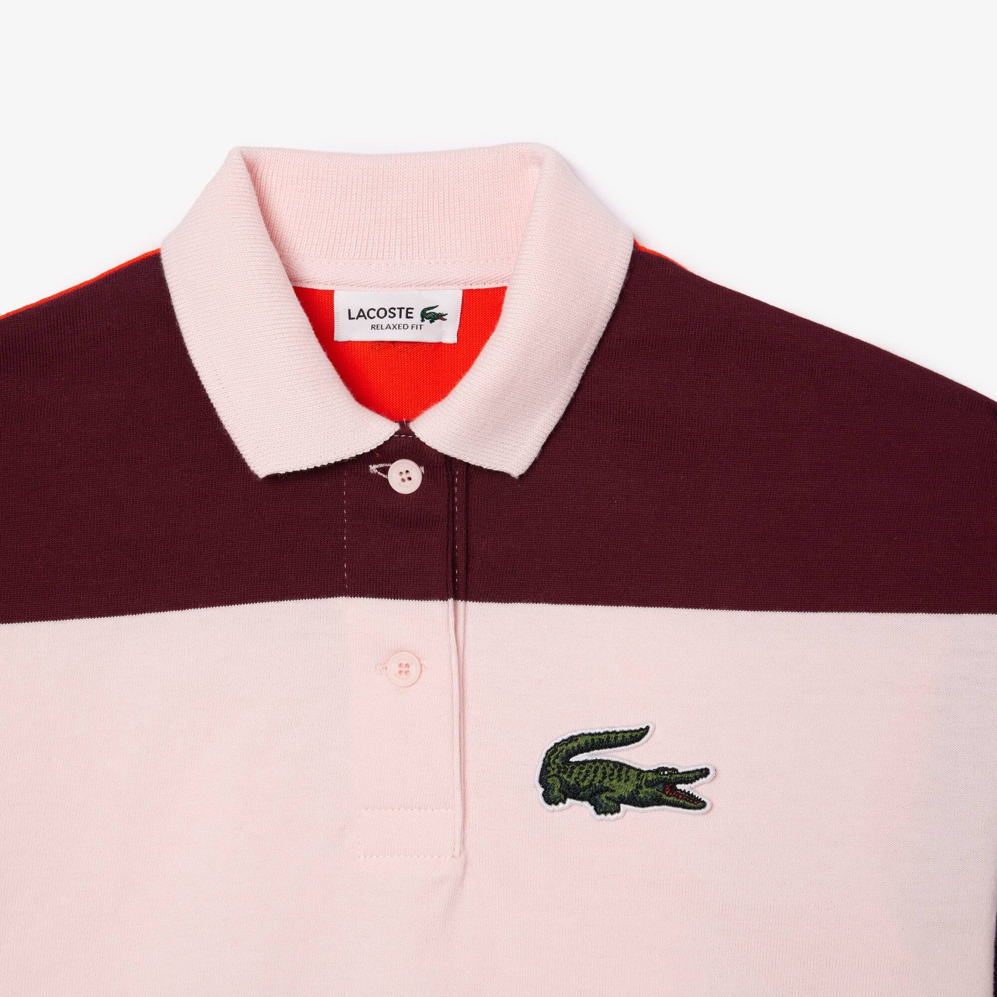 Gestreiftes Poloshirt aus dickem Baumwolljersey Poloshirts - Rosa - Lacoste - Mädchen
