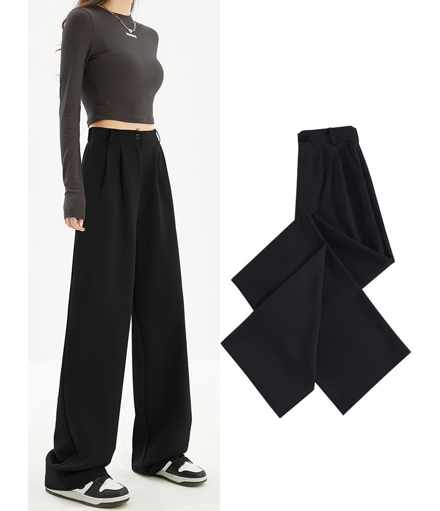 evanesce - Hoge taille effen wijde broek