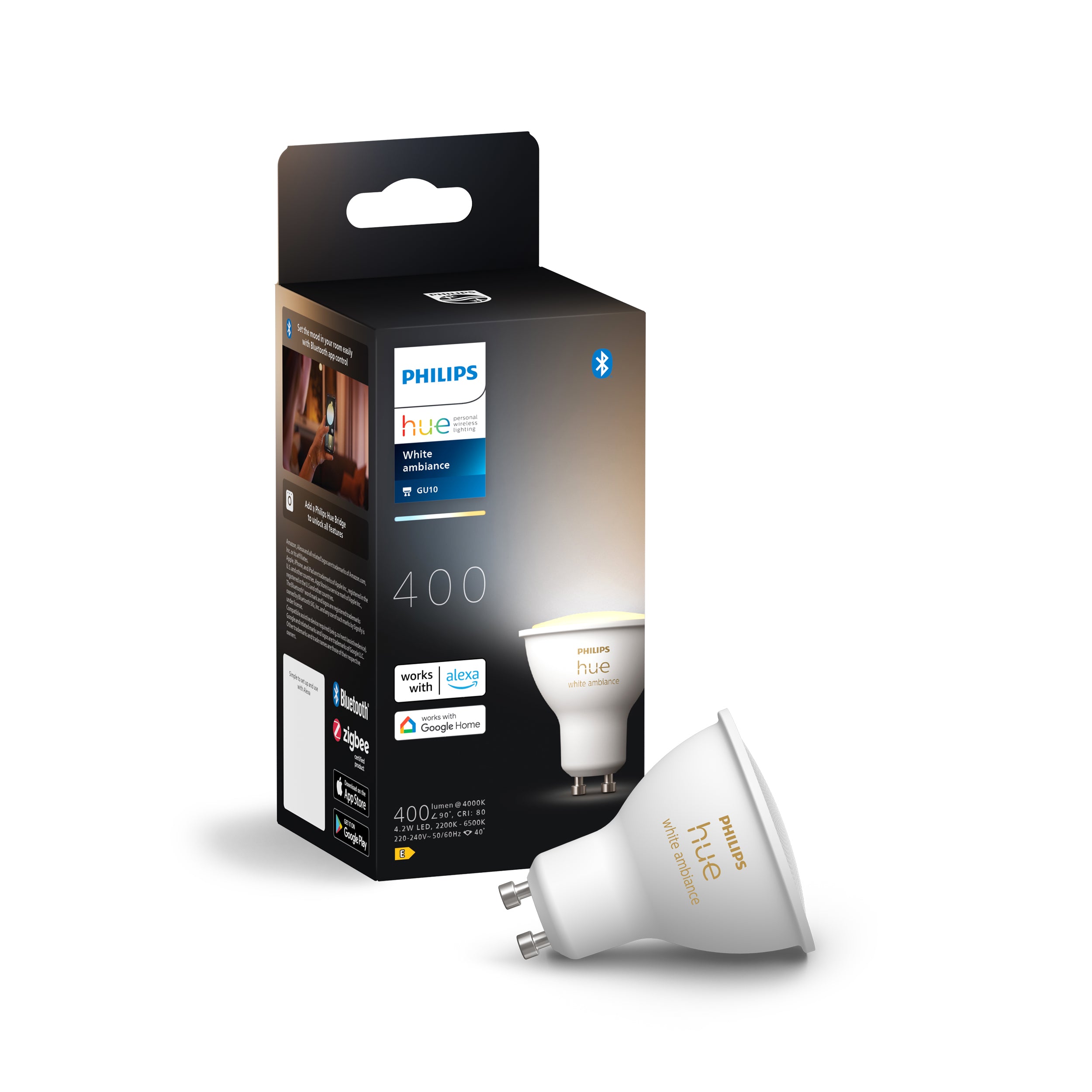 Philips Kosipo Opbouwspot Zwart - Hue White Ambiance - 1 Spot