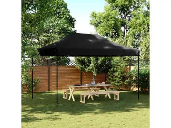 Tente de réception pliable escamotable noir 440x292x315 cm