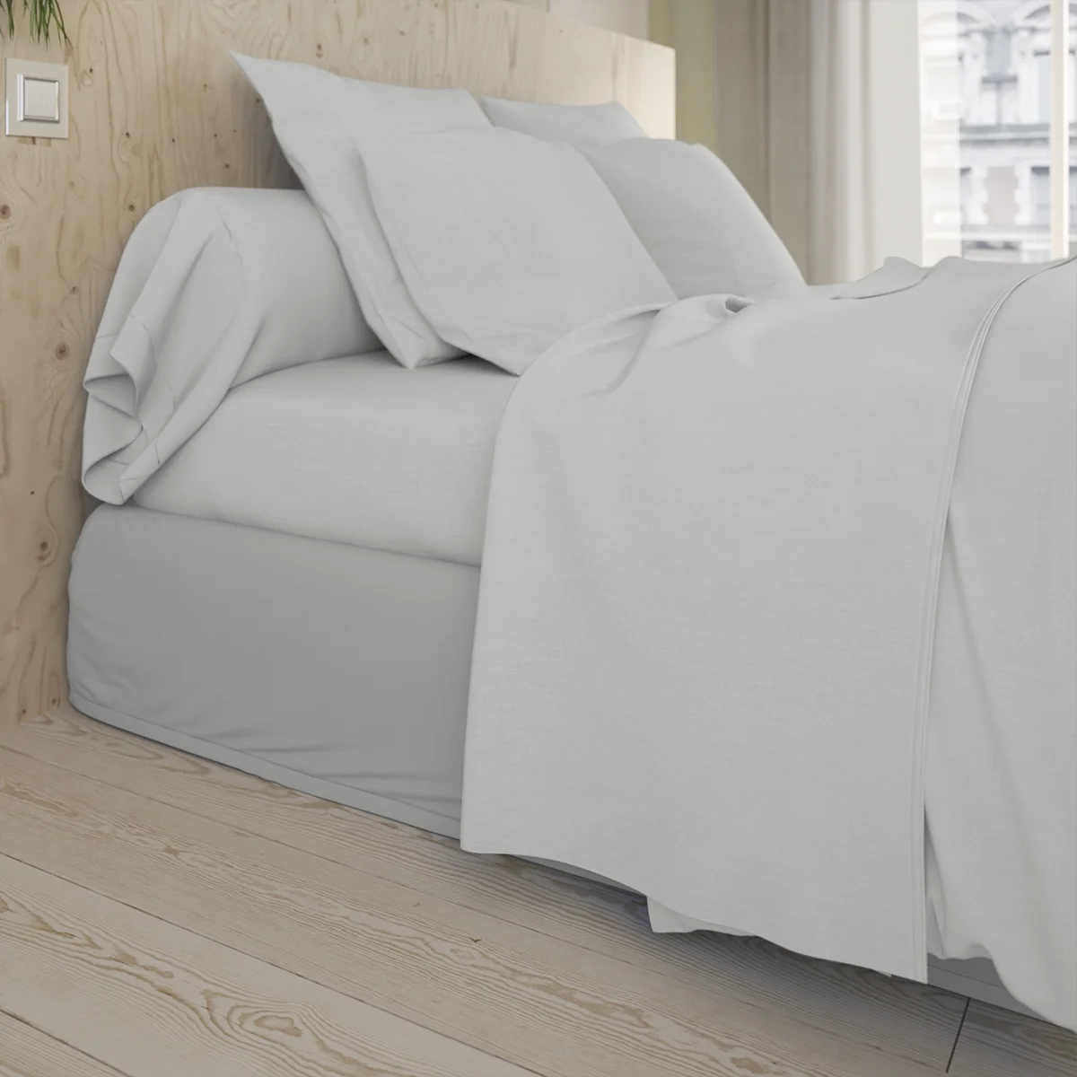 Taie de traversin Studio Coton Gris Perle