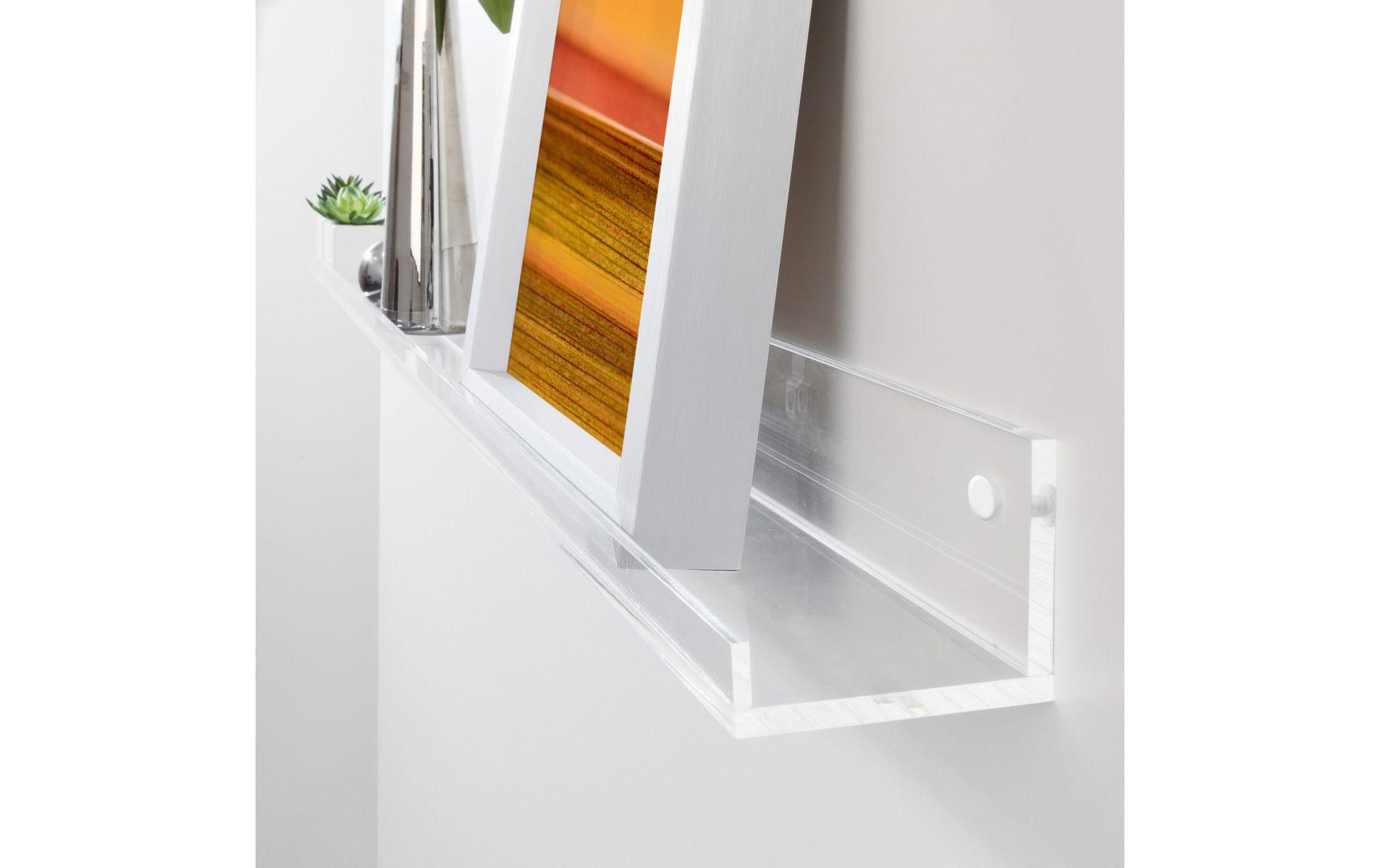 Wandregal 100 cm Acryl, Transparent<br>Transparentes Galerieboard
