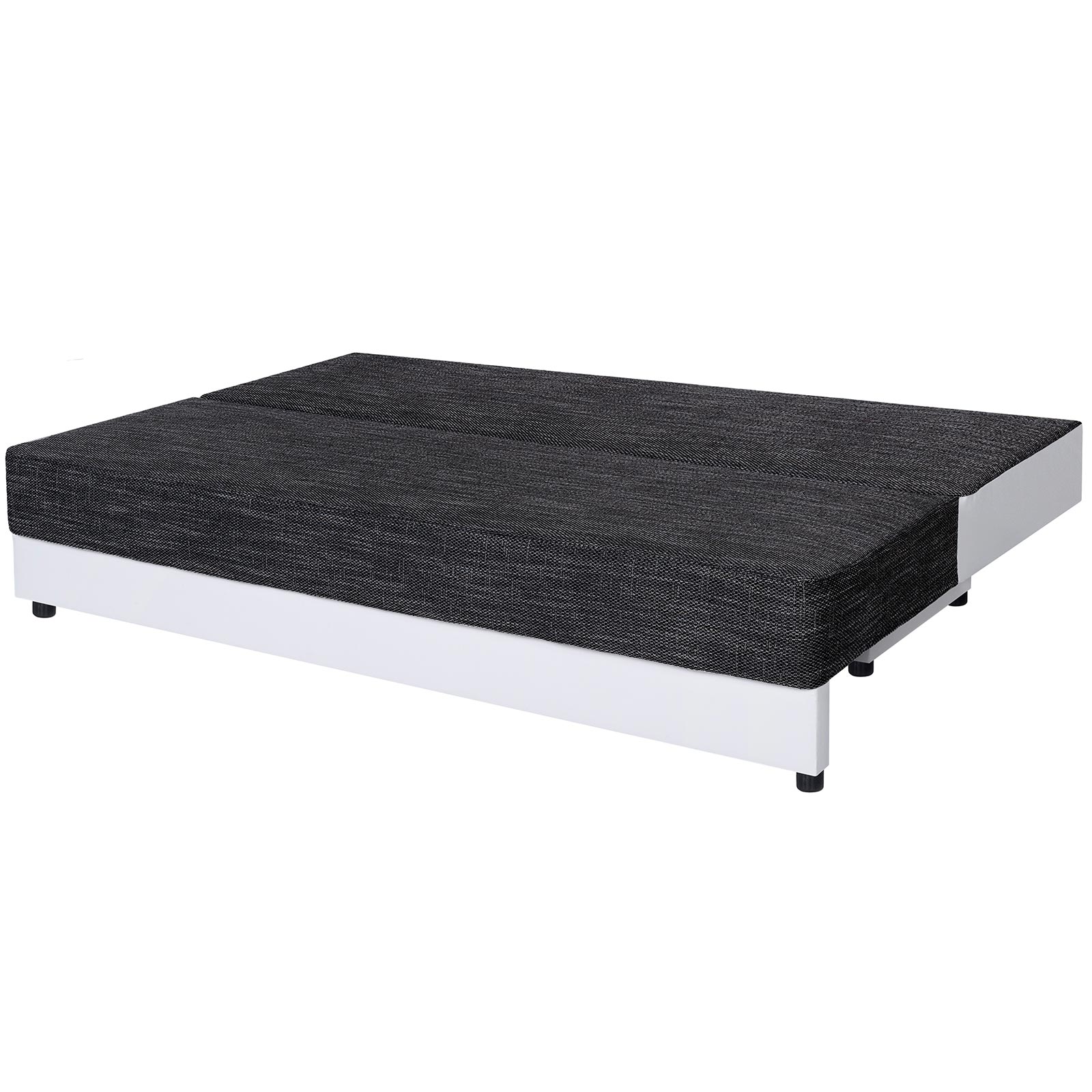 Boxspringsofa - weiß-schwarz - Dauerschläfer