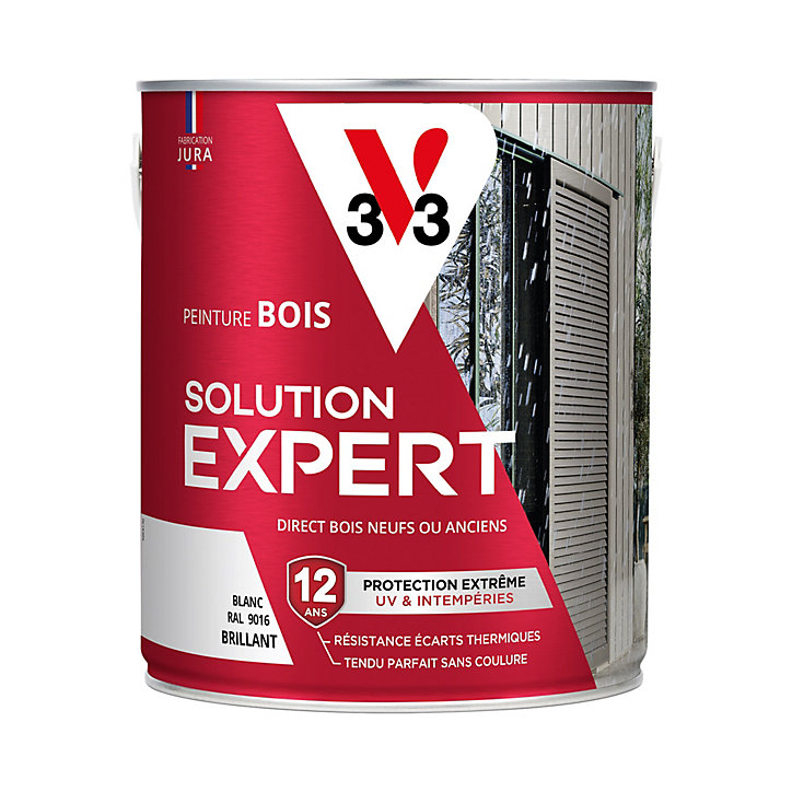 Peinture extérieure bois Solution expert blanc brillant V33 2,5L