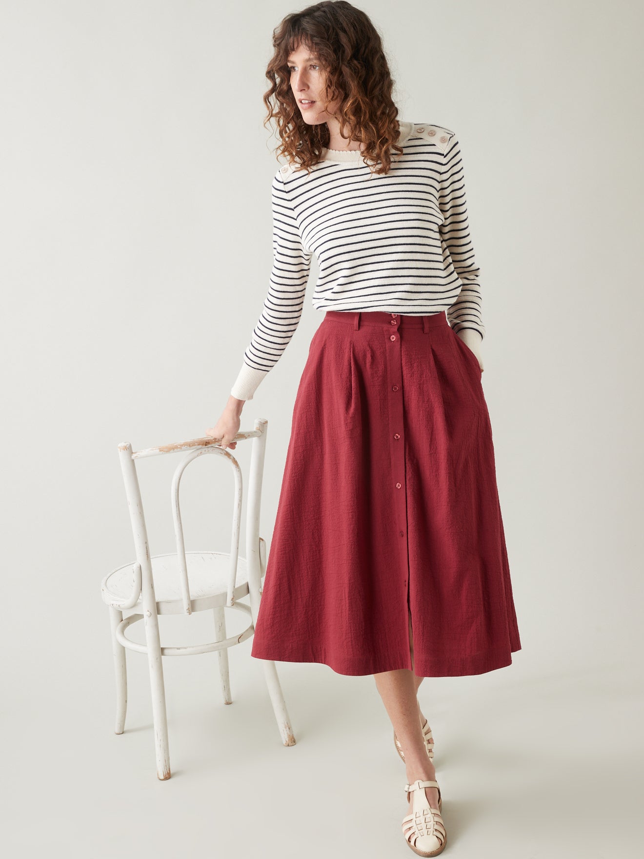 Pull marin coton et cachemire femme
