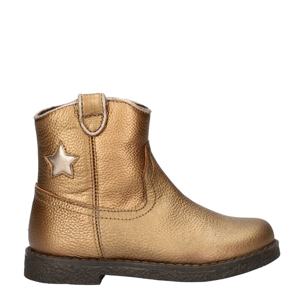 Nelson Kids leren cowboylaarzen brons