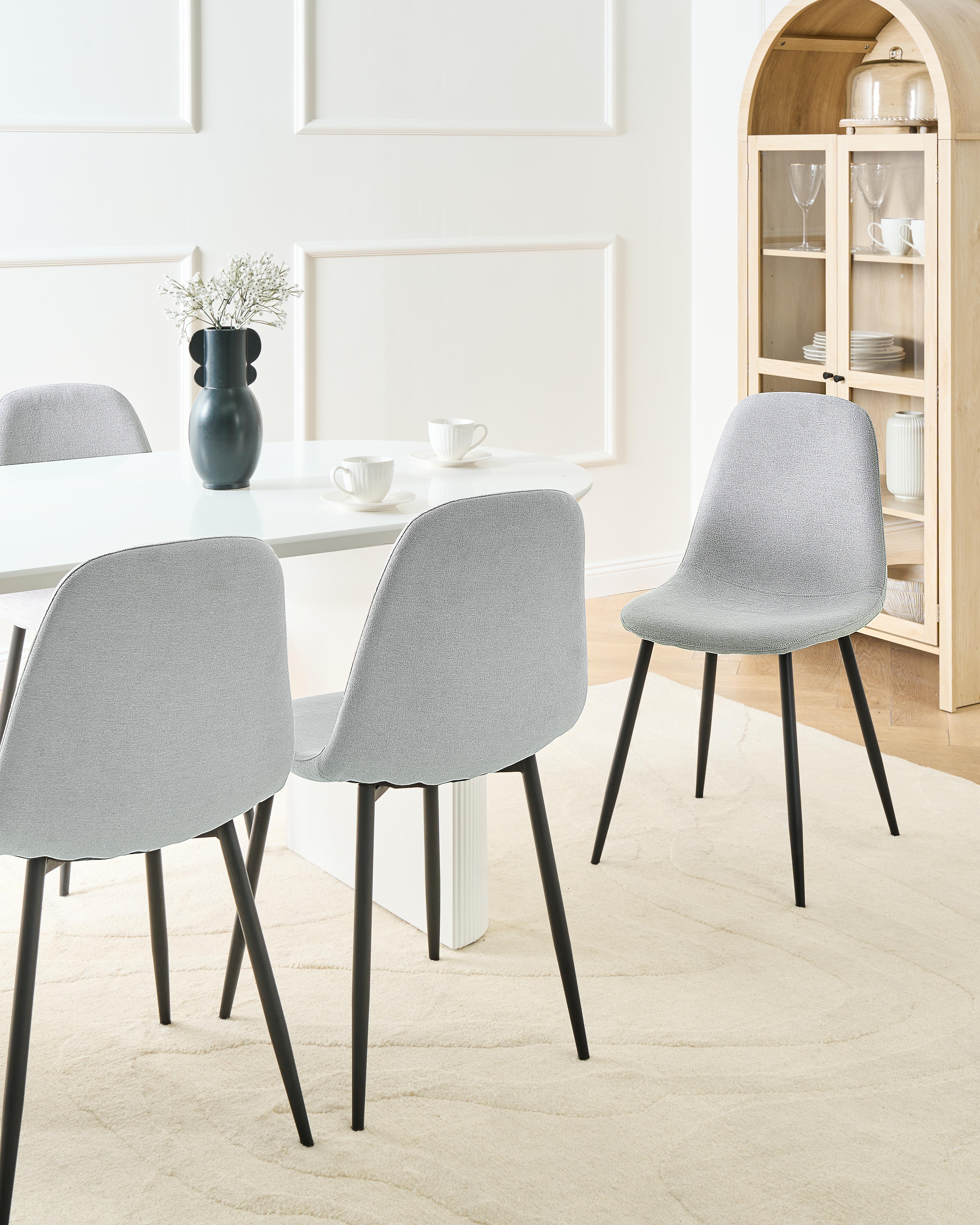 Set van 4 eetkamerstoelen CRANDALL Stof Lichtgrijs