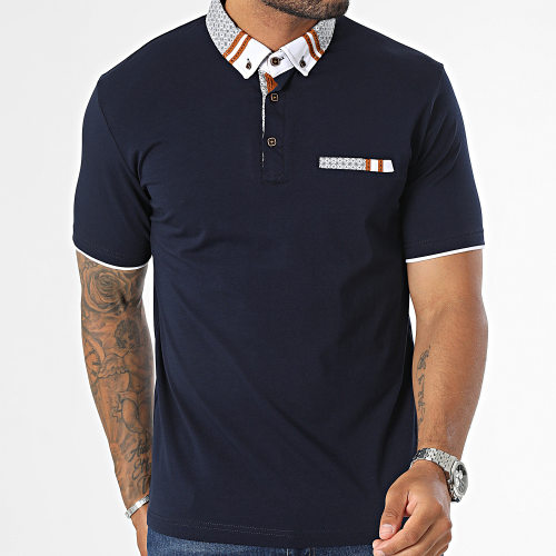 Polo Manches Courtes Bleu Marine