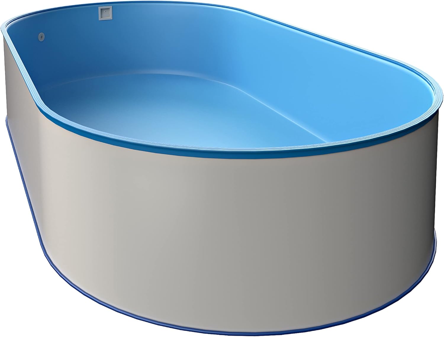 Schwimmbecken-Set in Ovalform, (L x B x T) 7,00 m x 3,50 m x 1,20 m, Made in Europe, Oval-Pool mit Edelstahlleiter, Sandfilter, Skimmer