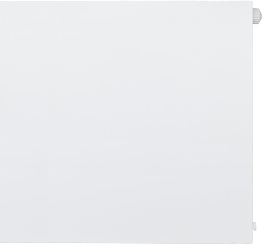 Belrad® Planheizkörper Typ 22 - glatt & plan, Universalheizkörper für Wandmontage, Mittelanschluss, inkl. Halter & Ventil, RAL 9016 reinweiß, 8 Anschlüsse 500x600 mm (HxB)
