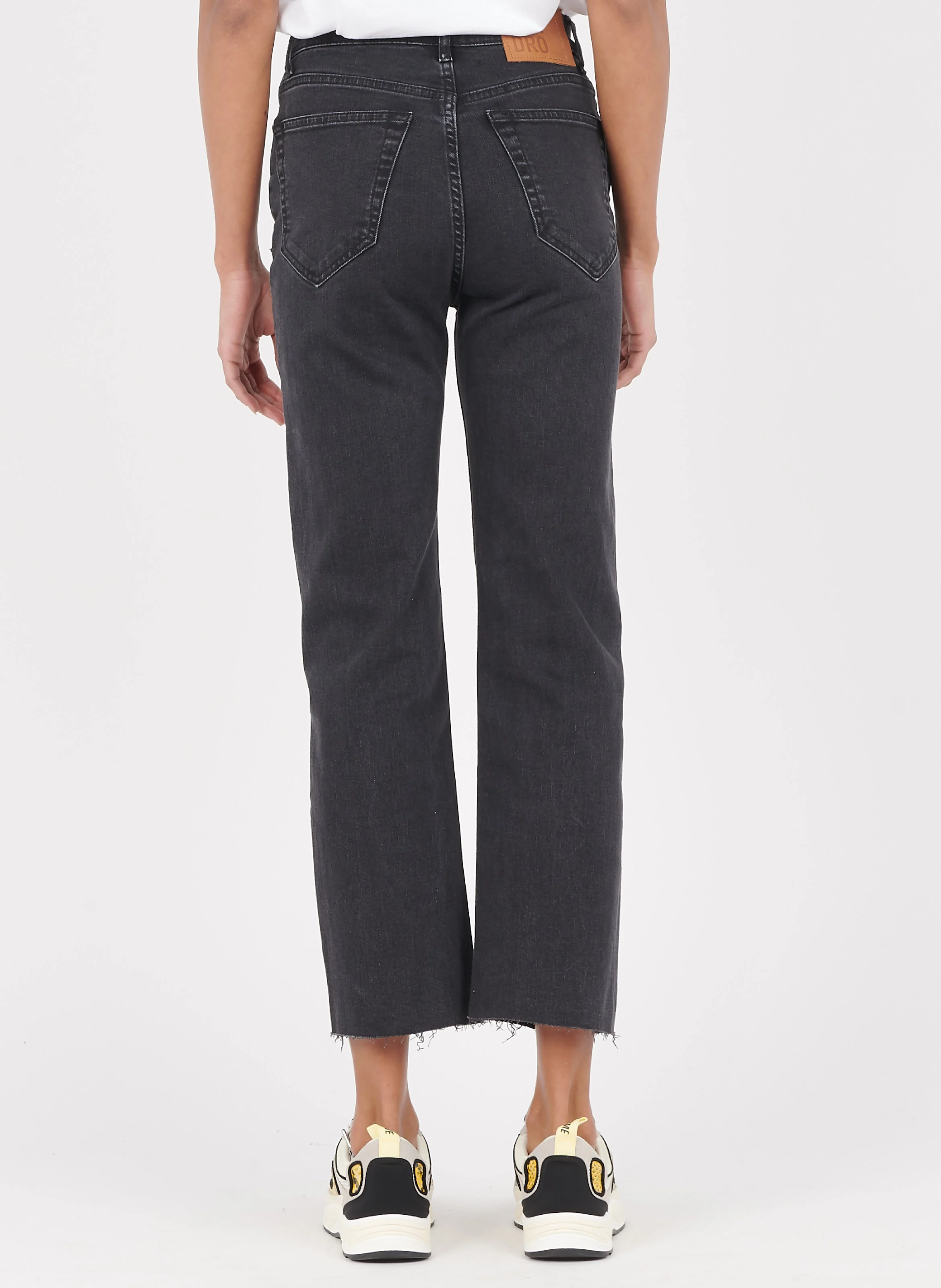 Jean droit taille haute | Noir