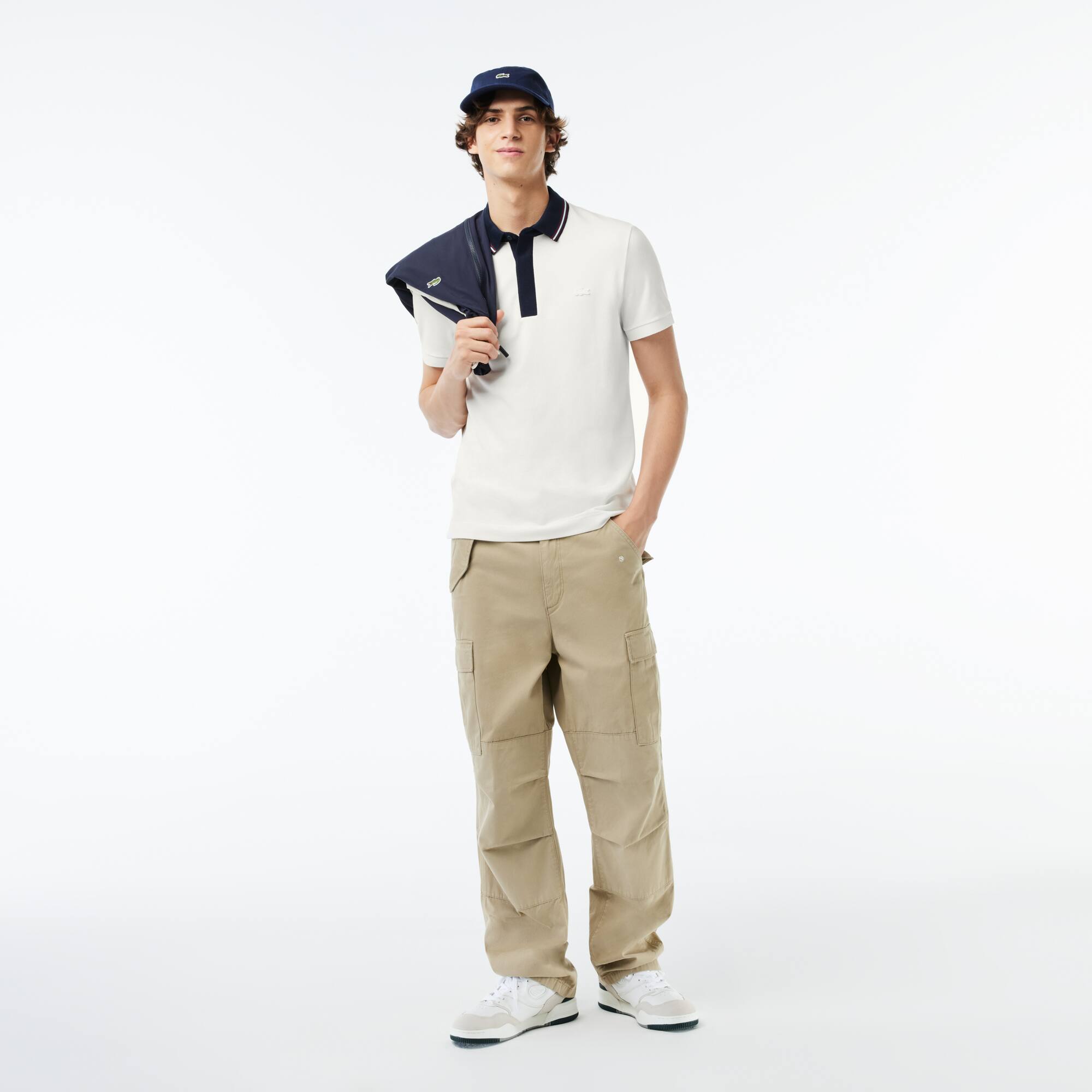 Paris Polohemd mit Kontrast-Kragen Kurze Ärmel - Weiss - Lacoste - Herren