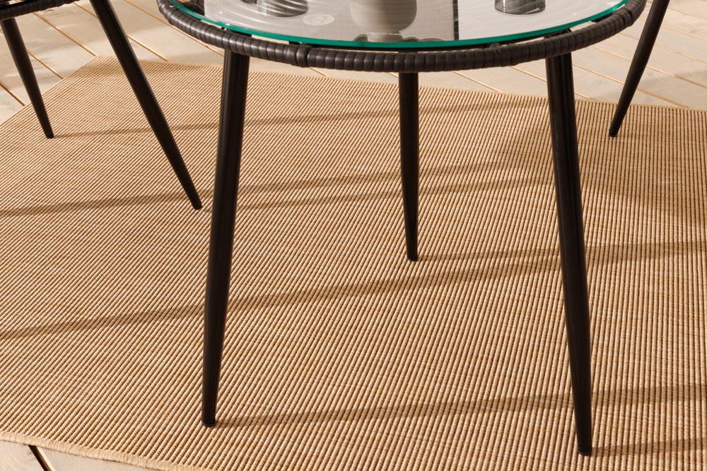 In- und Outdoor Bistro Balkon-Set PARIS schwarz Polyrattan Sitzgruppe inkl. Tisch