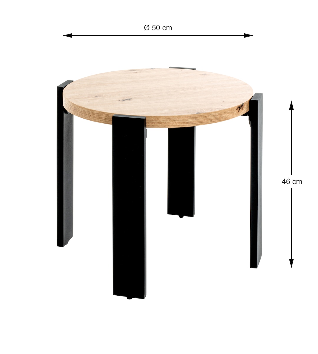 Beistelltisch ø 50 cm braun/schwarz