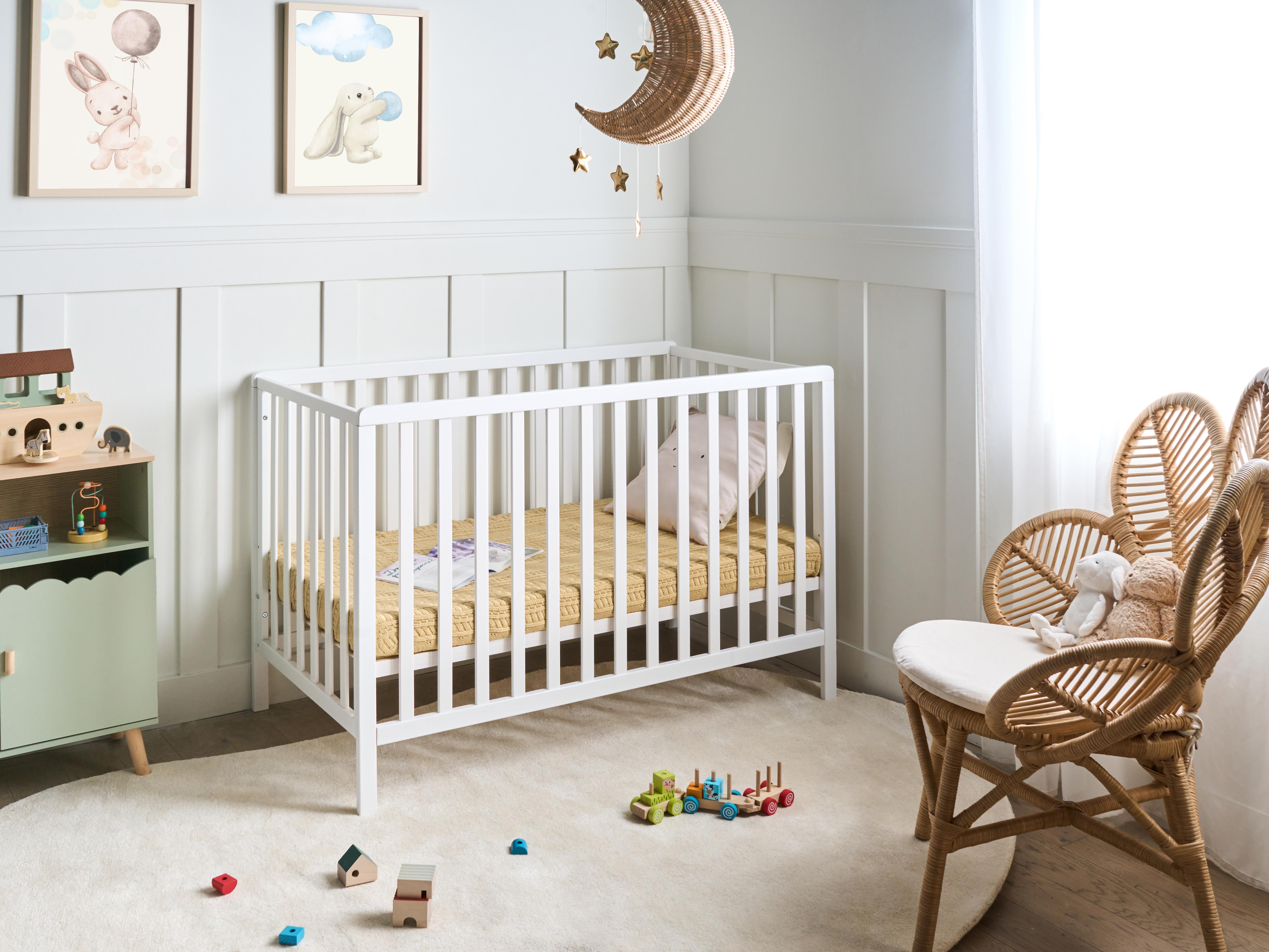 Babybedje Dennenhout KIAMA 70 x 130 cm Wit