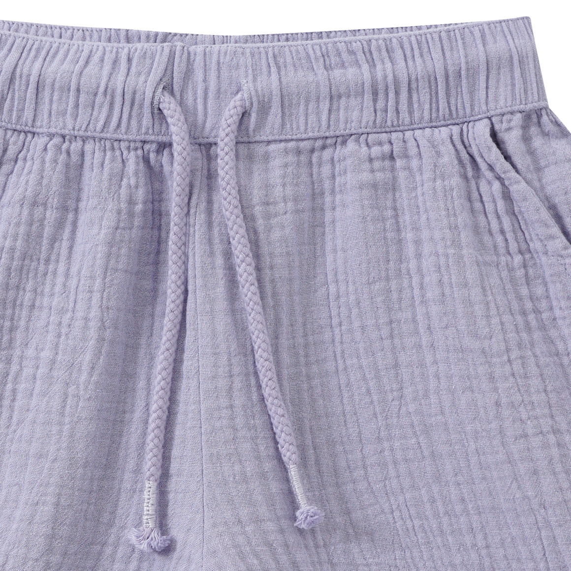 Topolino Pure Collection Kinder Musselin-Shorts mit Elastikbund hellblau
