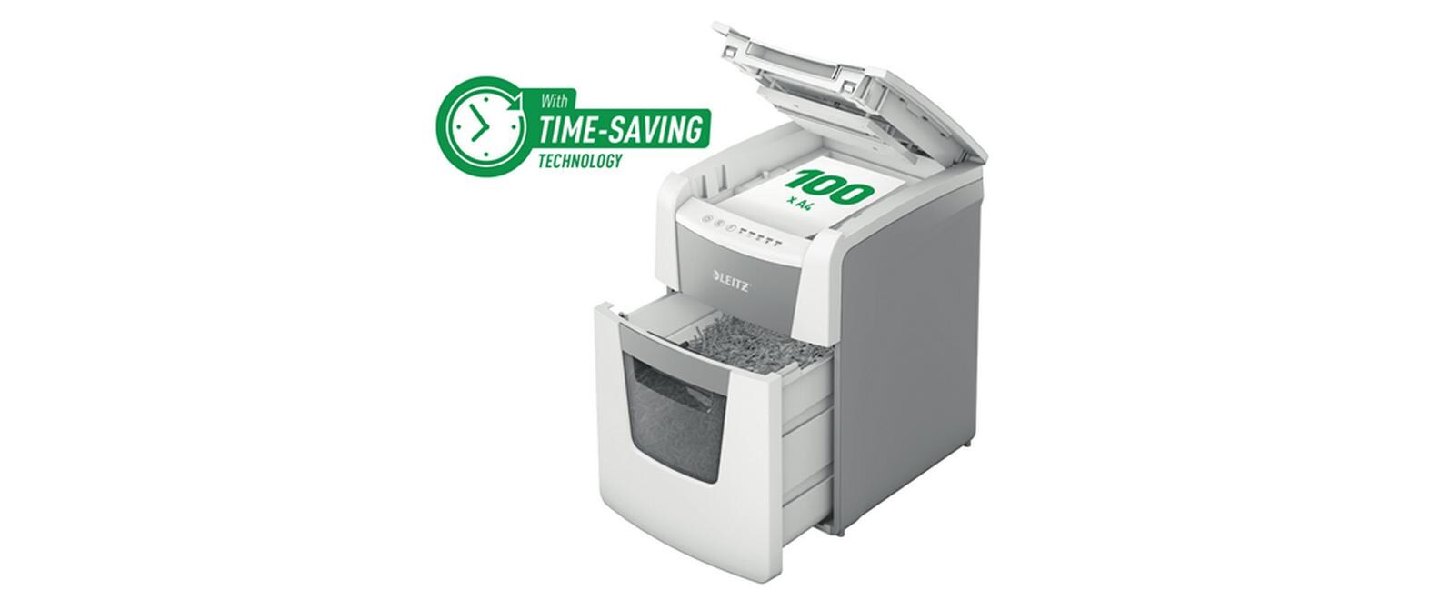Aktenvernichter IQ Autofeed Small Office, P-5, 100 Blatt<br>Automatischer Dokumentenvernichter (auto) mit Mikroschnitt für sichere Vernichtung vertraulicher Unterlagen