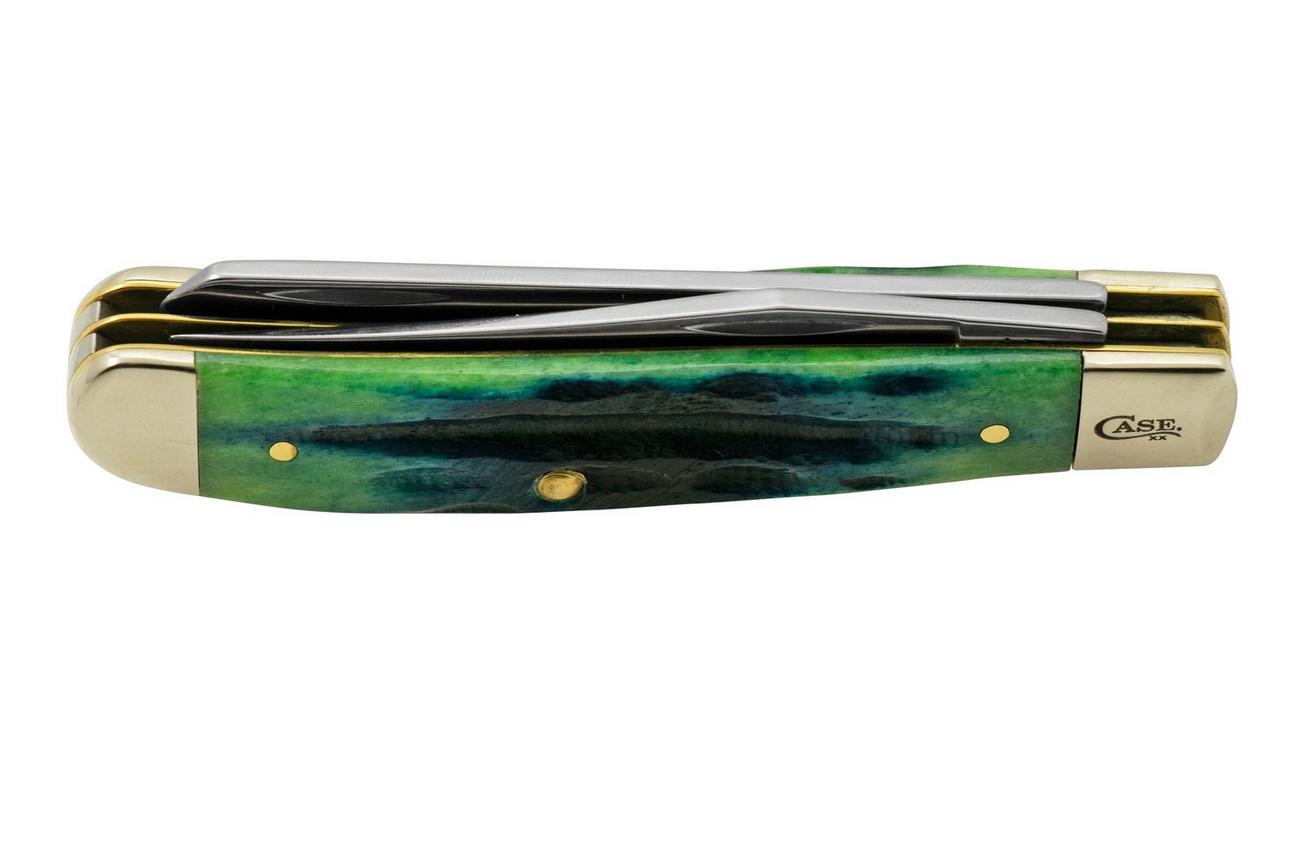 Case Jig Mini Trapper, Hunter Green Bone, Deep Canyon, 75834, 6207 SS, zakmes