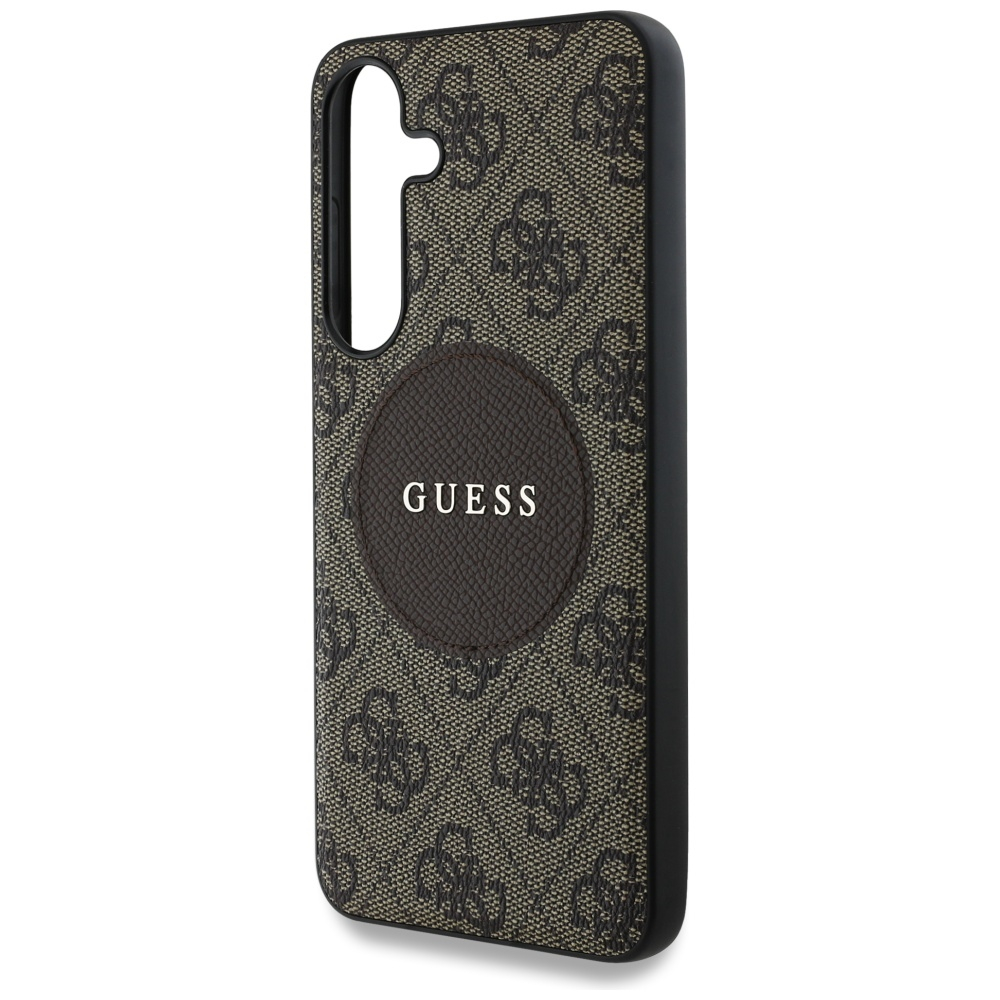 Samsung Galaxy S25  Plus Leder Hardcase Hülle 4G Round Patch Logo MagSafe-Modul (GUHMS25MP4PGRSGW) - Braun