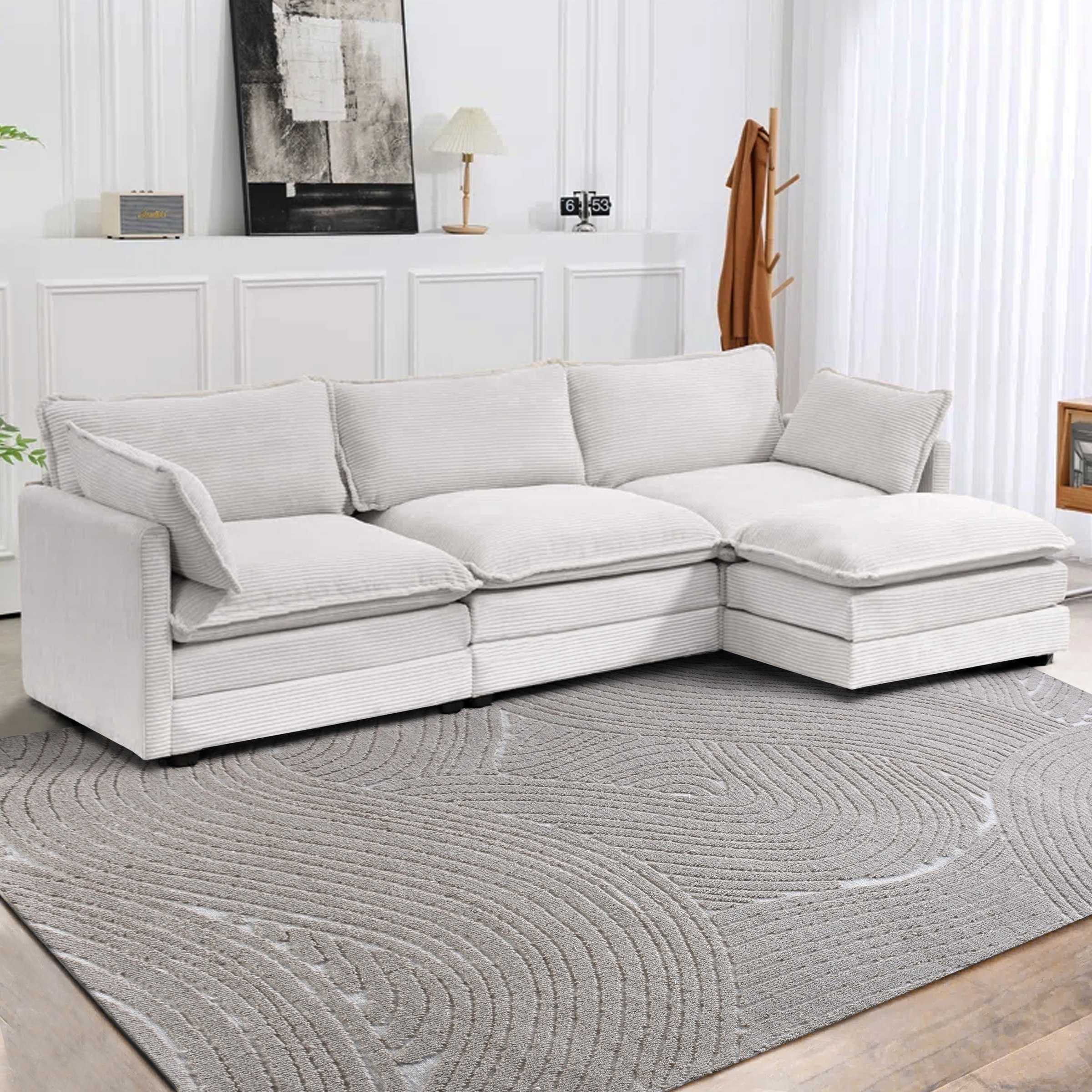 my home Wollteppich »Falun, Wolle, Hoch-Tief-Struktur, maschinell gewebt« rechteckig 12 mm Höhe einfarbig, Wolle, Teppich, Wohnzimmer, Schlafzimmer, Esszimmer