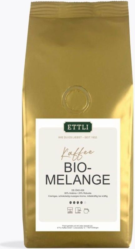 ETTLI - Bio Melange - Gemalen Koffie - 1kg - 80% Arabica en 20% Robusta