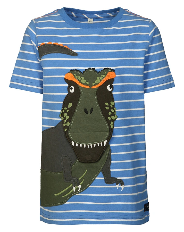 T-Shirt CHOMP DINO gestreift in blau