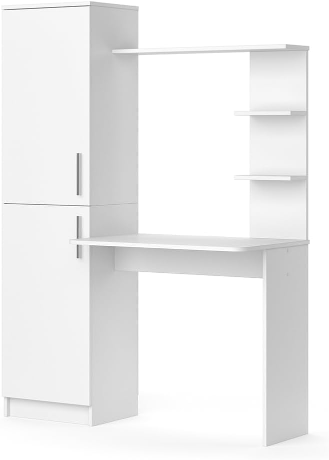 Vicco Schreibtisch Tessa, Arbeitstisch für das Büro, Weiß, 122.9 x 52 cm