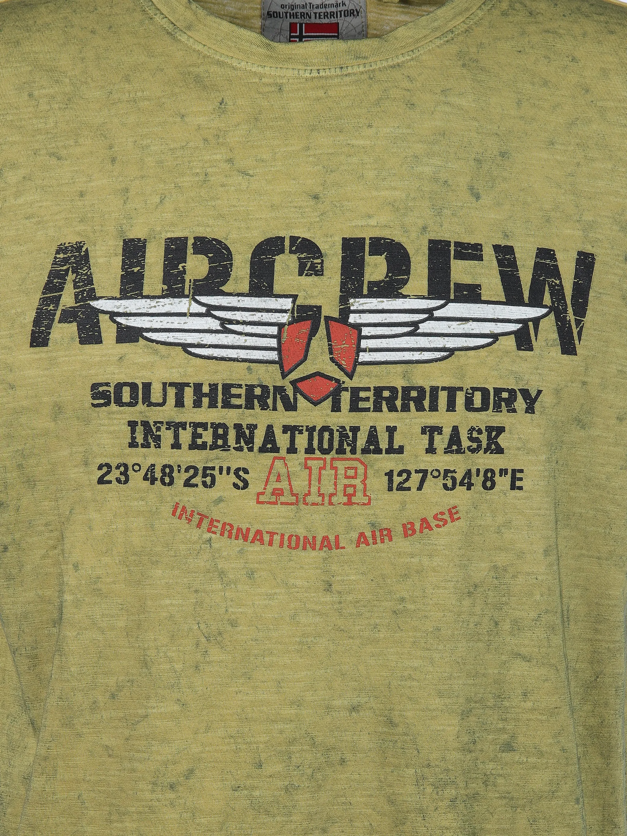 Herren T-Shirt mit Print in Used Optik