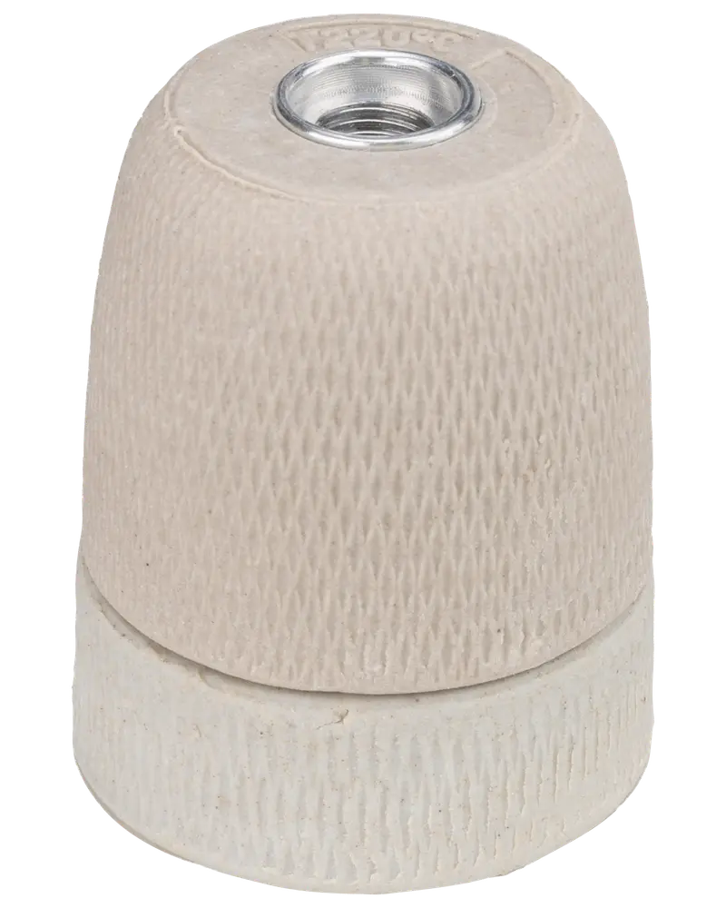 Porcelænsfatning E27 - råhvid