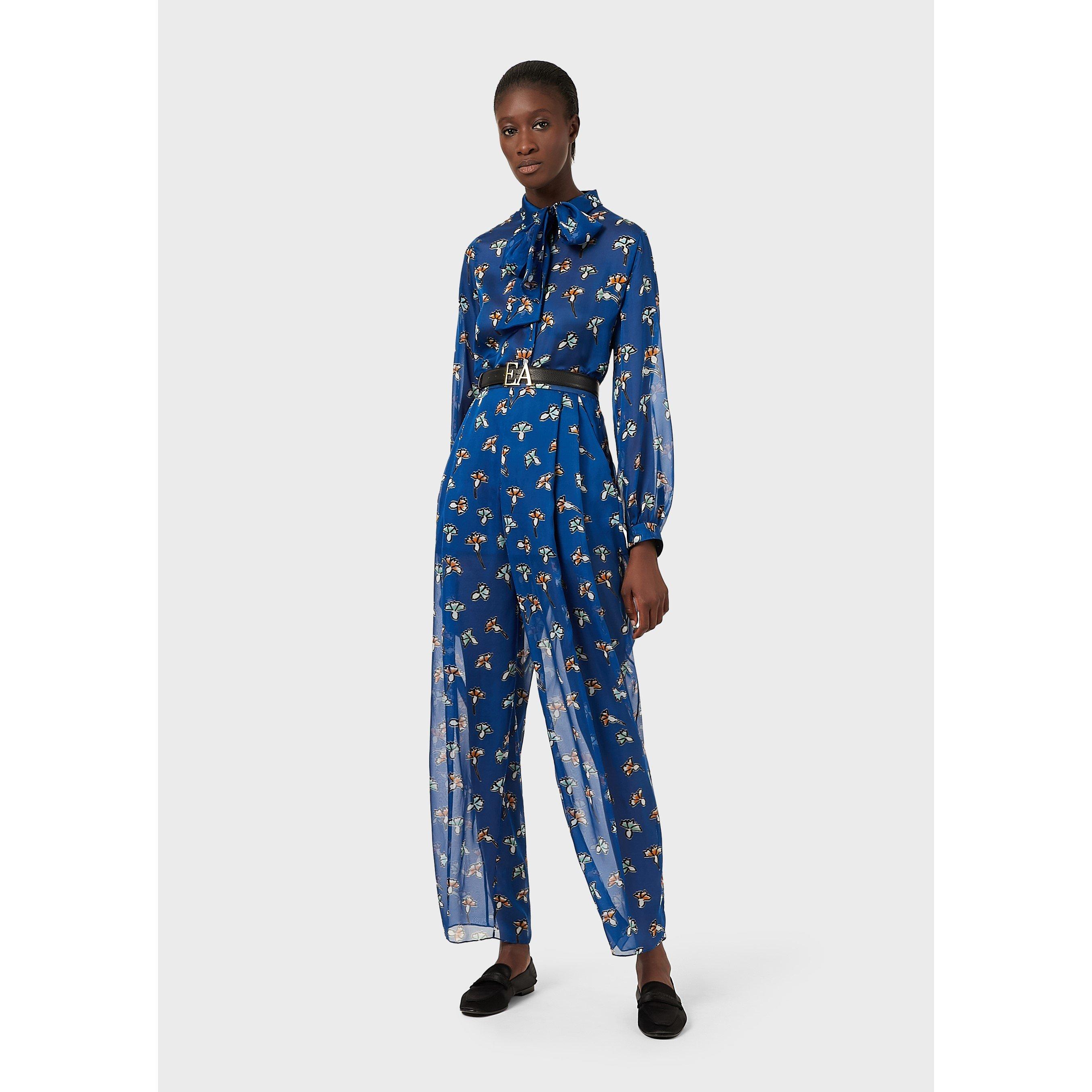Emporio Armani Print Wide Leg Trousers
